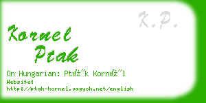 kornel ptak business card